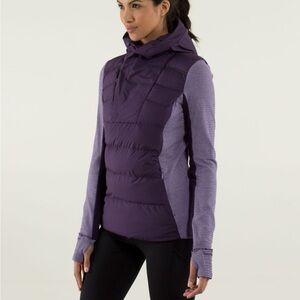 Lululemon Purple Hooded Puffer running Jacket